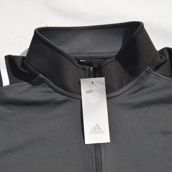 Adidas 3-Stripes Core 1/4 Zip Men's Sweatshirt - Carbon/Black Size XL (New) - Picture 3 of 11